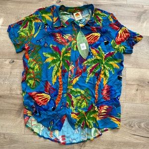 Farm Rio Blue Sunney Day Unisex Shirt - L - New with Tag